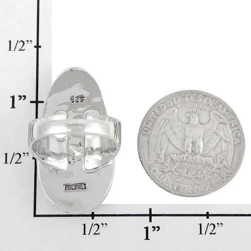 Vista 4 de Anillo de plata de ley con piedras preciosas y turquesa color seleccionado