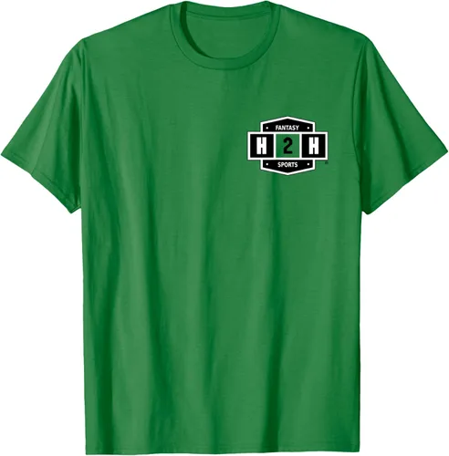 Vista 5 de H2H Fantasía Deportes bolsillo logotipo playera, Césped Azul Pastel