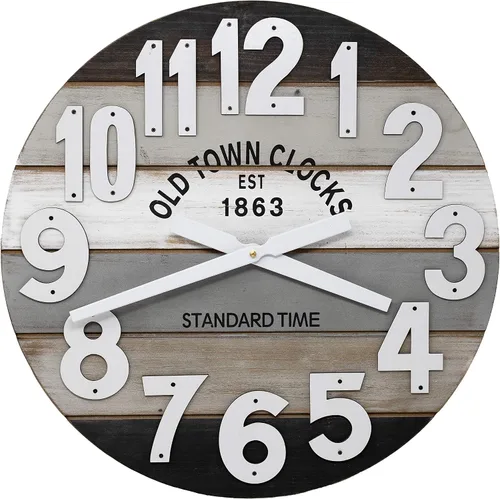 Vista 11 de Reloj de pared de madera multicolor de 18.0 in, playa costera marítima (azul, 18 pulgadas)