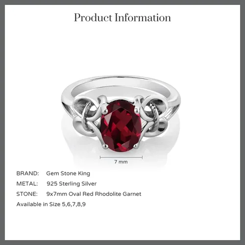Vista 134 de Gem Stone King Anillo de compromiso ovalado con piedra natal para mujer, plata de ley 925, ovalado de 0.354 x 0.276 in, anillo de compromiso