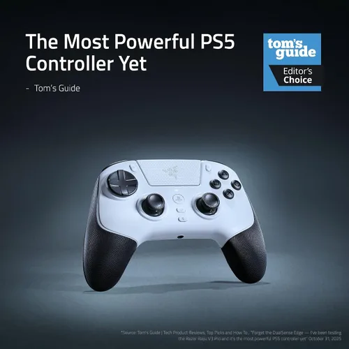 Vista 2 de Razer Raiju V3 Pro Wireless Controller: Officially licensed for PlayStation, PS5, PC - Lag-free Esports Grade Performance - 6 Remappable Buttons