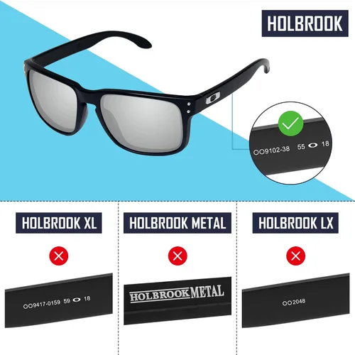 Vista 3 de SAUCER Lentes de repuesto prémium para gafas de sol Oakley Holbrook OO9102 High Defense - Shield Black Polarized
