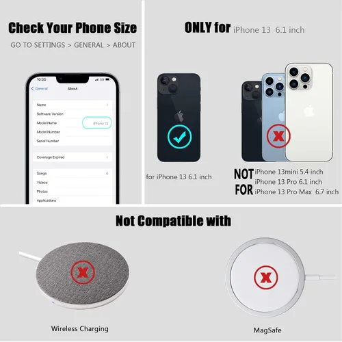 Vista 7 de Nvollnoe Funda para iPhone 13 con tarjetero [almacena 5 tarjetas] Funda tipo cartera de doble capa resistente a prueba de golpes con ranura oculta