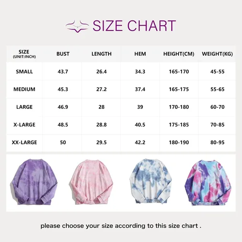 Vista 7 de Sudadera holgada de manga larga para mujer, con teñido anudado, de gran tamaño, para mujer