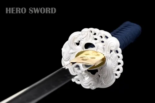 Vista 8 de Clay Tempered Katana T10 Clay Juego de 2 piezas-koi Theme Japanese Samurai Swords Set Real Hamon Razor Sharp Full Tang Arma listo para combate