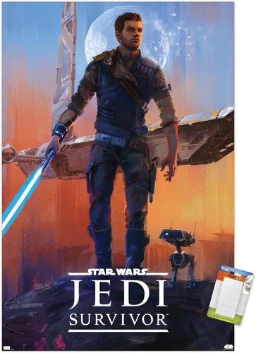 Vista 11 de Trends International Star Wars: Jedi: Survivor - Póster de pared de lujo, 22.4 pulgadas de largo x 14.7 pulgadas, versión enmarcada de madera