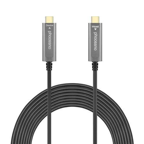 Vista 8 de phoossno Cable de fibra óptica USB C a C, cable de ángulo USB 3.1Tipo C de 10 Gbps 33 pies compatible con Microsoft Azure Logitech Camera Aver &