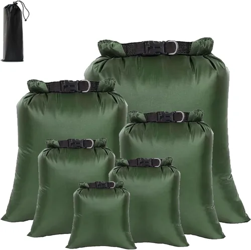 Vista 10 de 6 bolsas secas impermeables, bolsas secas ligeras para kayak, impermeables, bolsa impermeable al aire libre para kayak, senderismo, canotaje
