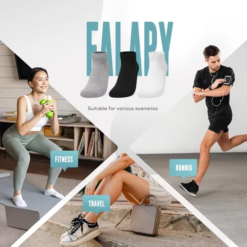 Vista 7 de FALARY Calcetines tobilleros para mujeres y hombres, 6 pares de calcetines de corte bajo que no se muestran, suaves que absorben la humedad