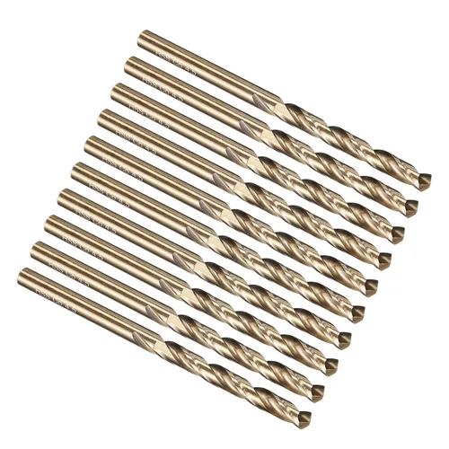 Vista 293 de PATIKIL Broca Jobber de 0.039 in, vástago recto M35 cobalto 5% acero de alta velocidad 135° acabado dorado para metal duro de acero inoxidable - 2