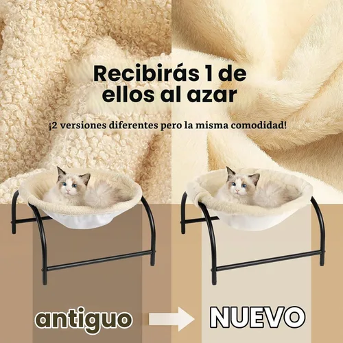Vista 4 de JUNSPOW Cama para Gatos Percha para Perros Cama Hamaca para Mascotas Cama para Dormir Mascotas Suministros para Gatos Suministros para Mascotas Beige