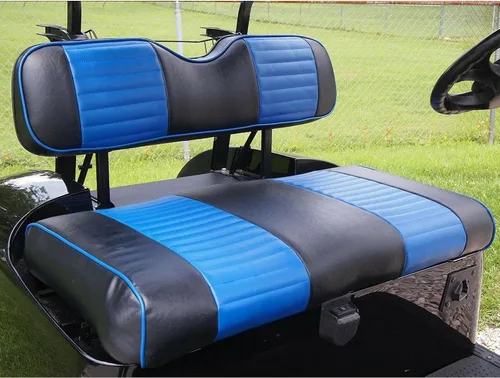 Vista 13 de Cubiertas de asiento delantero para carrito de golf EZGO Medalist, TXT 1994-2013 de Huskey, ajuste personalizado, estilo plisado negro, vinilo