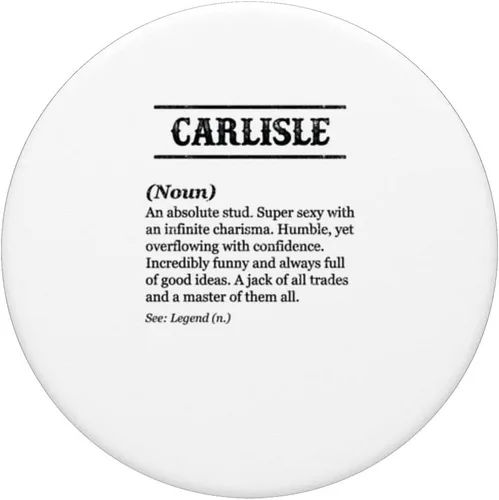 Vista 3 de CARLISLE - Definición de nombre PopSockets PopGrip intercambiables para hombre con frase divertida