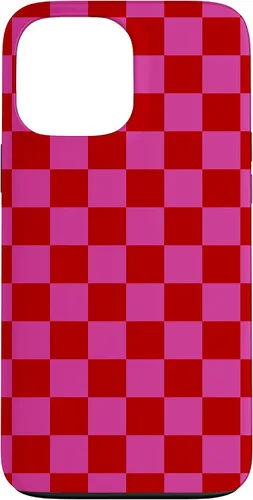 Vista 24 de Red Pink Checkered Checked Pattern Check Design #019 Case for iPhone 17