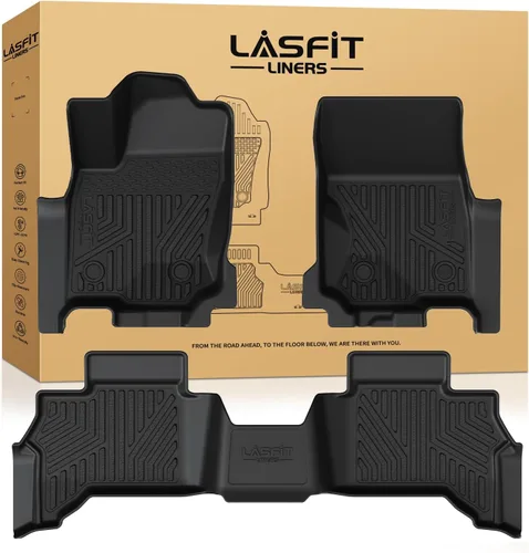 Vista 29 de LASFIT Alfombrillas de suelo para Toyota Tacoma 2024-2026 de doble cabina a gas (solo compatible con manual Tran), forros de suelo de TPE para todo
