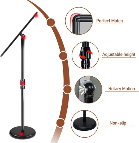 Vista 4 de Soporte para letreros – 8.5 x 11 pulgadas, soporte de cartel ajustable con pedestal de rotación de 360° resistente, soporte de pie de pie