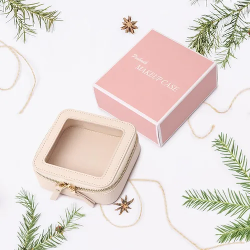 Vista 7 de Pinkmik Pequeña bolsa de maquillaje, mini estuche transparente para maquillaje y neceser con cremallera, organizador de bolsos para mujer