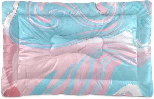 Vista 8 de Blueangle Cama para Mascotas de Copos de Nieve Navideños, Alfombrilla Suave para Jaula, Cojín Lavable Antideslizante para Jaula de Perro, Colchón