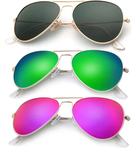 Vista 31 de KALIYADI Classic Aviator Sunglasses for Men Women Driving Sun glasses Polarized Lens UV Blocking Negro