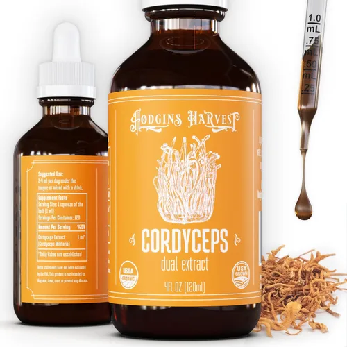 Vista 12 de Hodgins Harvest Tintura de Extracto de Cuerpo Fructífero de Hongo Cordyceps Orgánico - Suplemento de Extracto Doble Extra Concentrado - Hongos