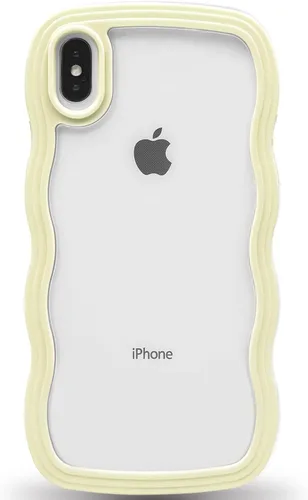 Vista 35 de Anuck Funda para iPhone 13 Pro con borde ondulado, diseño trasero transparente, agarre antideslizante, forma de marco rizado ondulado, a prueba