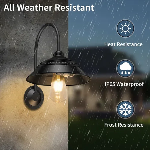 Vista 7 de Luz solar para granero, luz solar de pared para exteriores con 3 modos de iluminación y sensor de movimiento, luz impermeable estilo granja