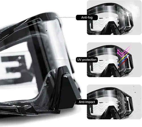 Vista 3 de Gafas de Motocross con Cubierta para la Nariz - Gafas MX y ATV Todoterreno Dirtbike para Adultos Unisex