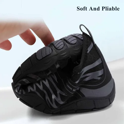 Vista 6 de Calzado de senderismo para mujer, zapatos de correr descalzos para hombres, zapatos de senderismo para mujer, impermeables, antideslizantes