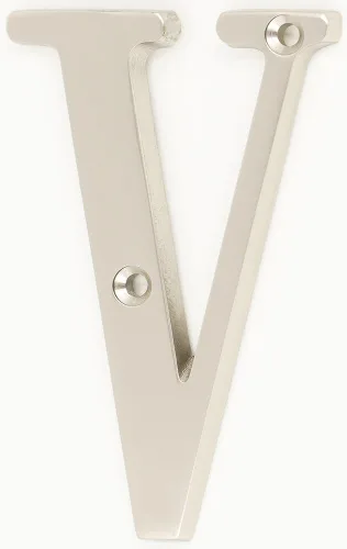 Vista 7 de ZW Hardware B100 - Letra M de latón macizo chapado en níquel mate (4 pulgadas)