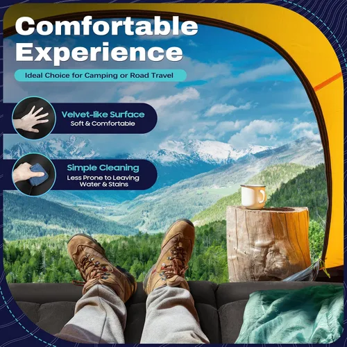 Vista 4 de Colchón inflable de aire para automóvil, cama plegable para automóvil, cama de colchón de aire engrosada con 2 almohadas y bomba inflable, colchón