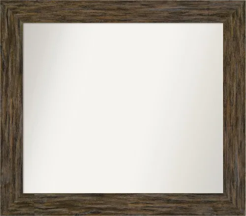 Vista 40 de Amanti Art Espejo personalizado, espejo de baño marrón Fencepost, espejo de pared o espejo de tocador de baño sobre el fregadero (27 x 27 pulgadas)