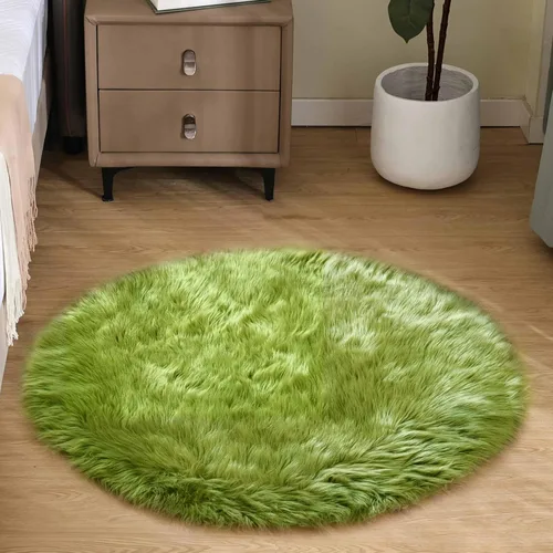 Vista 86 de Goolela Alfombra esponjosa de piel sintética para dormitorio, color marrón claro beige, 2 x 3 pies, alfombra de piel de oveja peluda y difusa