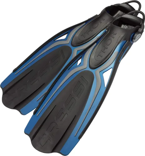 Vista 10 de Cressi Aletas de tacón abierto para adultos con correa elástica para buceo - Fuerza, potencia, comodidad, estética, ligereza - Thor EBS: Made in