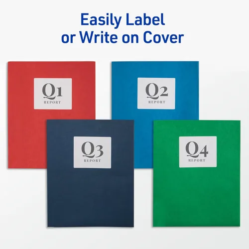 Vista 2 de Avery Two Pocket Folders with 3 Prong Fasteners, Holds 70 Sheets, 25 Blue Folders (47976) (Pack of 5)