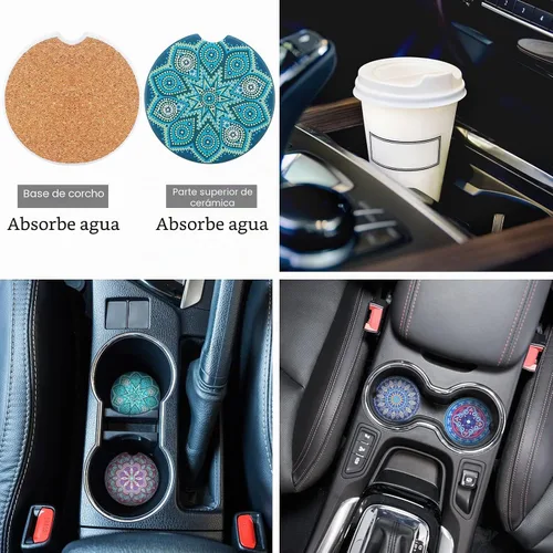 Vista 7 de Frienda 14 piezas de fundas para asientos de coche, juego completo multicolor con estampado de rayas estilo boho, funda para volante, funda