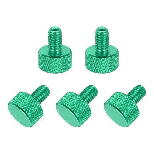 Vista 21 de MECCANIXITY 5 piezas M6x14mm Tornillos de pulgar estriado de cabeza plana, pernos de rosca completa de aleación de aluminio sólido para carcasas