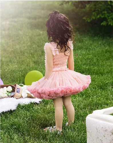 Vista 5 de Super Fairy Baby Girl's Tutus Dress Toddler Lace Tulle Ballet Skirt Birthday Party Dress Up