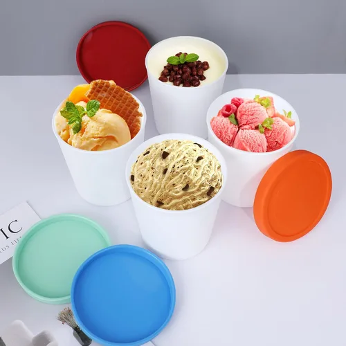 Vista 7 de Recipientes para helados caseros (paquete de 4 – 1 cuarto de galón cada uno), contenedores reutilizables de almacenamiento de helado