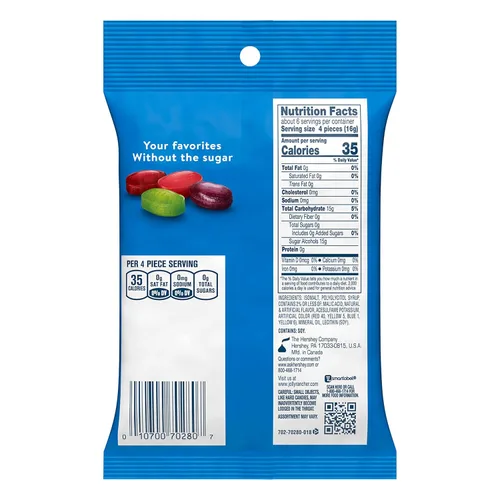 Vista 2 de Bolsas de caramelos duros con sabor a fruta surtidos sin azúcar JOLLY RANCHER, 3.6 oz (12 unidades)