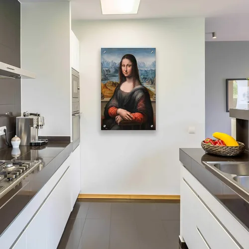 Vista 3 de Epic Art 'Mona Lisa Prado' de Leonardo Da Vinci, arte de pared de vidrio acrílico, 24x36 pulgadas