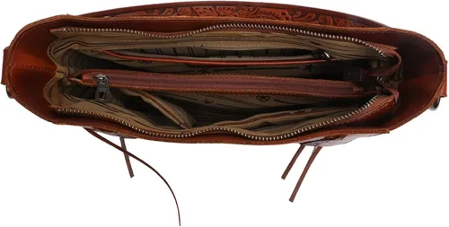 Vista 5 de Montana West Monederos de cuero genuino para mujer, bolsos Hobo con asa de herramientas y borlas
