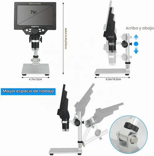Vista 3 de Koolertron - Microscopio digital LCD de 7 pulgadas, cámara USB 1080P