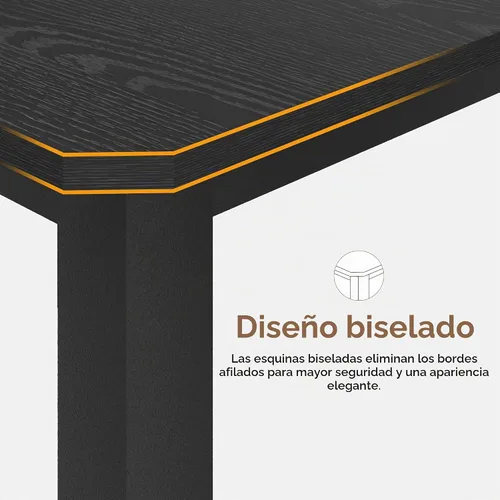Vista 5 de Garvee Mesa de comedor de 63 ″ para 4-6 personas para comedor, negra