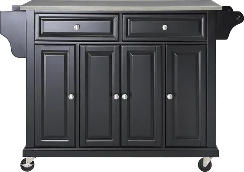 Vista 20 de Crosley Furniture isla de cocina con ruedas, Madera, Negro