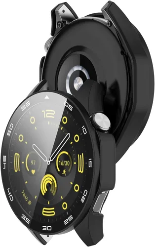 Vista 4 de FitTurn Funda rígida de policarbonato con protector de pantalla de vidrio templado a escala integrada compatible con Huawei Watch GT4