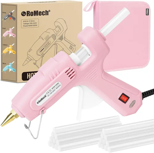 Vista 15 de Pistola de pegamento caliente de tamaño completo con potencia dual de 60/100 W y 21 barras de pegamento caliente (7/16"), pistola de pegamento