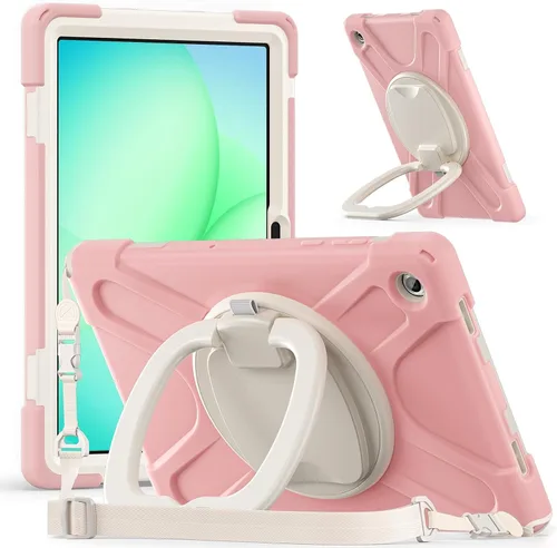 Vista 145 de 360 Rotation Case for Galaxy Tab ActivePro/Tab Active4 Pro/Active 5 Pro 10.1" Sturdy Cover Rotate Ring Stand Shoulder Carrying Strap Hand Strap