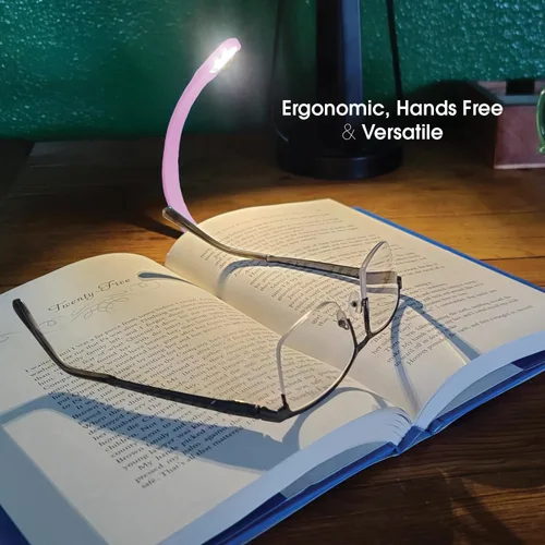 Vista 5 de Mighty Bright La Original Recarga con Clip - Luz de Libro Recargable USB - Lámpara de Lectura LED Cálida - Flexible, Regulable, Dura Hasta 60 Horas