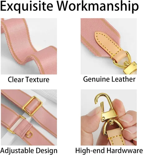 Vista 3 de TOURDREAM Correa cruzada suave ajustable para accesorios de Pochette, correa de lona ancha para bolso de diseñador