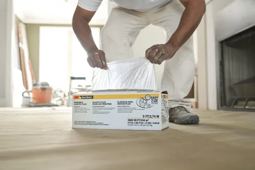 Vista 7 de 3M Hand-Masker Painter's Plastic Plus, 9 x 400 pies, MFB-9 Masking Film, Protects Surface From Paint Splatters, Drips, Roller Mist or Spray